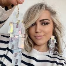 Abstract Colorful Statement Earrings Unique Colorful Dangle Earrings  Double-sided Leather Earrings Unique Gift for Her Birthday