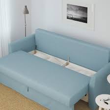 Holmsund Sleeper Sofa Orrsta Light Blue Ikea In 2020 Sleeper Sofa Rv Furniture Rv Sofas