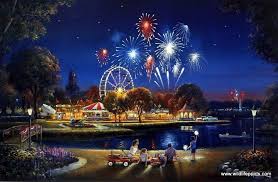 Artist George Kovach Unframed Patriotici Print Star Spangled Night Ii Cross Paintings Painting Art