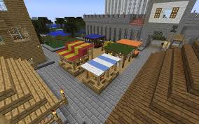 Minecraft medieval stall ideas : á… Medieval Marketplace Build In Minecraft Minecraft Bauideen De