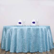 117 Light Blue Crinkle Crushed Taffeta Round Tablecloth Tableclothsfactory