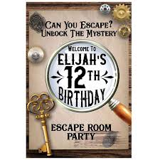 The invitations are done in a grunge style design with two color choices and are perfect for all ages. Decorations 36x24 And 48x36 Murder Mystery Game Birthday Decorations Personalized Spy Kids Birthday Party Supplies Detective Baner Escape Room Birthday Party Sign Escape Room The Game Custom Poster 24x18 Handmade Products