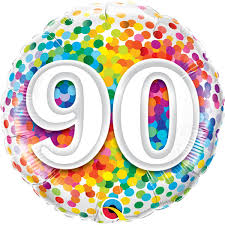Verstuur Nu Deze Regenboog Confetti Folieballon 90 Jaar