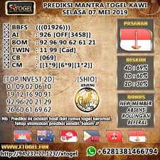 Prediksi Togel Jakarta Selasa 7 Mei 2019 Mei Sydney Selasa