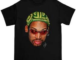 Dennis Rodman Zig Zag Green Hair Rodzilla Hollywood 90's Vintage Design  T-shirt