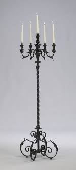 Acanthus Multi 5 Taper Wrought Iron Floor Candelabra Tuscan Candle Holder Stand Floor Candelabra Tuscan Candles Gothic Candles