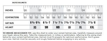 Simpson Voyager Helmet Sizing Chart
