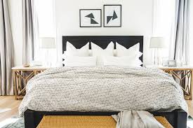 Black And White Bedroom With Wood Furniture The Lifestyled Company Chart Oak Project Chartoakproj Chartoakproject Master Bedroom Minimalist Bed Styli Black Wood Bed Frame Wood Bed Frame Light Wood Bed