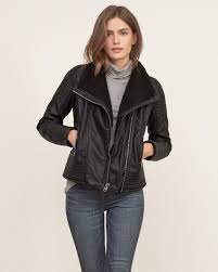 Sherpa Lined Vegan Leather Jacket Vegan Leather Jacket Women Outerwear Jacket Leather Jacket