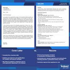 How to include a cover letter. Resume Vs Cover Letter What S The Difference Indeed Com