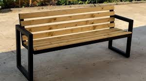 Teak dining sets develop a patina that makes them look better with age. Modern Outdoor Bench Steel Wood Modern Bench Outdoor Metal Outdoor Bench Metal And Wood Bench