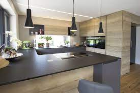 moderne kuche in eiche und grau moderne kuche haus kuchen wohnung kuche