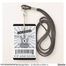 Vip Admission Backstage Pass Rock N Roll Party Badge Zazzle Com In 2021 Face Mask Mask For Kids Beaded Lanyards