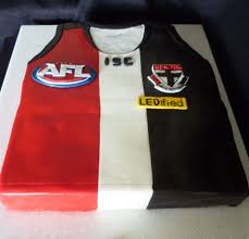 Stkilda Football Jumper Half Chocolate Mud Half White Chocolate Mud Birthday Cake Custom Made St Kilda
