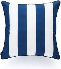 Maybe you would like to learn more about one of these? Amazon Com Hofdeco Indoor Outdoor Pillow Cover Only Water Resistant For Patio Lounge Sofa Navy Blue White Stripes 18 X18 Kitchen Dining