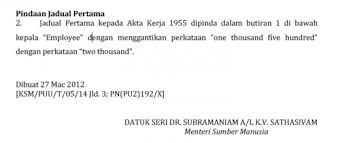 Akta umur persaraan minima 2012. Pindaan Pada Jadual Pertama Akta Kerja 1955 Dulu Lain Sekarang Lain