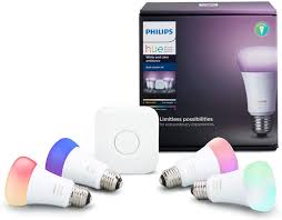 Control the lights in a single room with your voice. Philips Hue A19 Led Smart Bulb Starter Kit 4 A19 Bulbs 1 Hue Hub Amazon Com Home Improvement