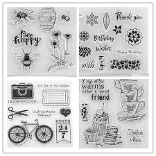 Card making & scrapbooking ideas: Stamping Embossing Flower Transparent Silicone Clear Stamps Tree Diy Scrapbook Embossing Card Tags Crafts