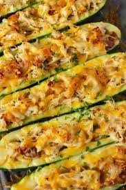 Chicken Bacon Ranch Zucchini Boats Are An Amazing Stuffed Zucchini Boat Recipe Easy To Make Bake Easy Zucchini Recipes Zucchini Recipes Baked Zuchinni Recipes