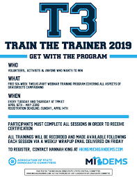 Determine a change in performance after eliminating other potential influences on training results iv. Train The Trainer Program Washtenaw County Democratic Party