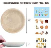 Amazon.com: BILYSKEP 5.9" Round Travertine Ring Dish Jewelry ...