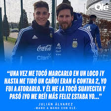 Match ends, bolivia 1, argentina 4. Diario Ole En Una Charla Con Ole Julian Alvarez Conto Una Anecdota Que Deja En Claro Su Admiracion Profunda Hacia Messi Seria Un Sueno Jugar Con Leo Siempre Fue
