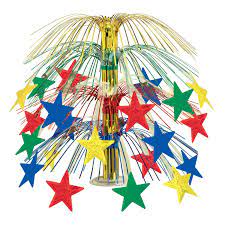 Case Of 6 Beistle Star Cascade Centerpiece Multi Color