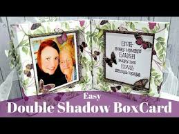 Place each of your layers into the box, fix any loose ends, and cover with a snug sheet of card stock. Double Shadow Box Card Brilliant Craft Fair Idea Youtube Box Cards Tutorial Card Box Card Tutorials