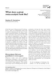 Pdf What Does A Great Meta Analysis Look Like