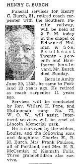 Charles Harold Burch Pioneer of 1844 compiled by Stephenie Flora  oregonpioneers.com