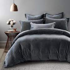 Find the bedding you need here. Luccaandluna Charcoal Faux Fur Quilt Cover Set Temple Webster