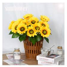 Great savings & free delivery / collection on many items. 1 7heads Sunflower Silk Artificial Flower Bouquet Large Sun Flower Home Decor Artificial Flowers Plant Artificial Decorative Flower Fake Flower Shopee Philippines