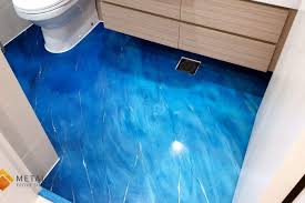 Apply one coat of the paint working it into the grout line. Our Works Metallic Epoxy Singapore Official Website In 2020 Bathroom Flooring Blue Bathroom Small Bathroom Paint