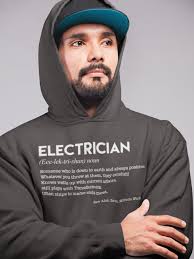 Eletricista com capuz engraçado dicionário definição de um eletricista em  um engenheiro elétrico com capuz de alta qualidade ideias de presentes para  faísca