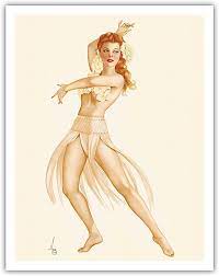 Amazon.com: Pacifica Island Art Tropical Dancer Pin-up Girl - March, 1944 -  Vintage Pin Up Calendar Page by Alberto Vargas c.1944 - Premium Matte Paper  Print 11x14in : Clothing, Shoes & Jewelry
