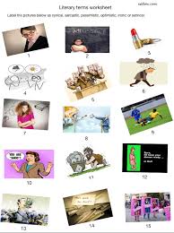 Literary terms worksheet (suggested answers). Literary Terms Adjectives