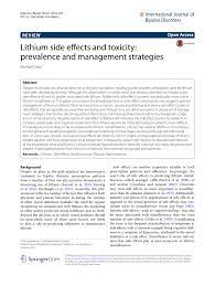 Acute lithium toxicity primarily affects the gastrointestinal system followed by the central nervous system. Pdf Lithium Side Effects And Toxicity Prevalence And Management Strategies