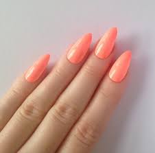 Neon Hot Pink Acrylic Nails Google Search Peach Acrylic Nails Peach Nails Red Acrylic Nails