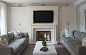 Wood grey kitchen images cabinets on either side of mantel. Fireplace Cabinets Transitional Living Room Steffanie Gareau