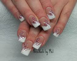 Gelnagel French Weiss Glitzer Franzosische Nageldesign French Nails Nageldesign Matt