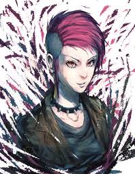 Pink Hair Punk Lady Girl With Pink Hair Cyberpunk Girl Characters With Pink Hair