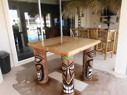 Tiki Table With Four Custom Tiki Gods Tiki Hut Tiki Bar Decor Tiki Decor