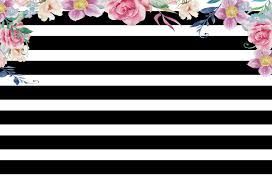 Black And White Stripes With Flowers Background Kate Spade Backdrop Wedding Black And White Stripes Backdrop Flowers Birthday For Parties Fabric Backdrop Background For Photography Pink Flowers