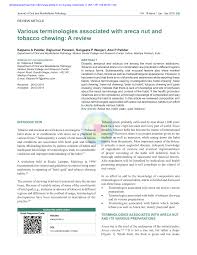 Kota jakarta selatan, dki jakarta 12950. Pdf Various Terminologies Associated With Areca Nut And Tobacco Chewing A Review