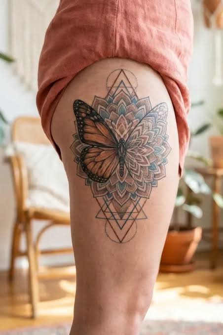 16 Gorgeous Butterfly Thigh Tattoos for Women
