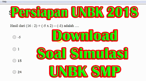 Soal pilihan ganda ips terpadu smp kelas 9 semester ganjil soal ips terpadu smp kelas 9 ulangan akhir semester ganjil t tingkat pendidikan buku buku catatan also read. Persiapan Unbk Smp 2018 Soal Soal Simulasi Latihan Unbk Smp 10 Soal Pembahasan Soal Matematika Youtube