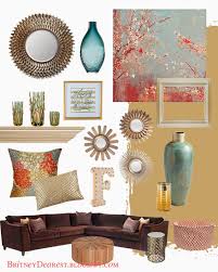 Living Room Style Ideas Home Interior Mood Board Home Decor Tan Red Blue Teal Coral Brown G Brown Living Room Decor Living Room Colors Gold Living Room