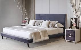 Shop for grey upholstered beds at bed bath & beyond. Nixon Grey Velvet Upholstered Bed Las Vegas Furniture Store Modern Home Furniture Cornerstone Furniture