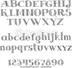 Ozdobné písmo , číslice ručně ryté na. Abeceda Kropenka Literatura Cross Hatching Ozdobny Vyzdoba Literatura Abeceda Typografie Skolstvi Patka Sikmy Canstock