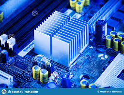 close up aluminum heatsink on a